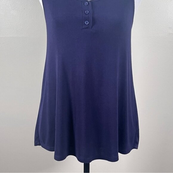 Floreat Anthropologie Navy Lace Racerback Tank Medium - Picture 4 of 9